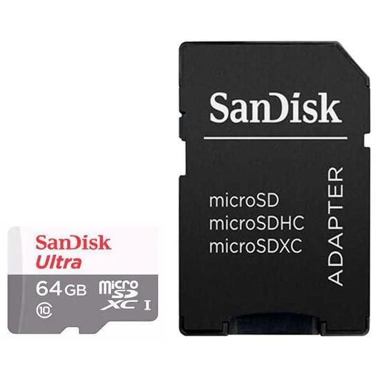 Imagem de Cartão de Memória Micro SD 64GB SanDisk UHS-I para Câmeras CFTV e Smartphones