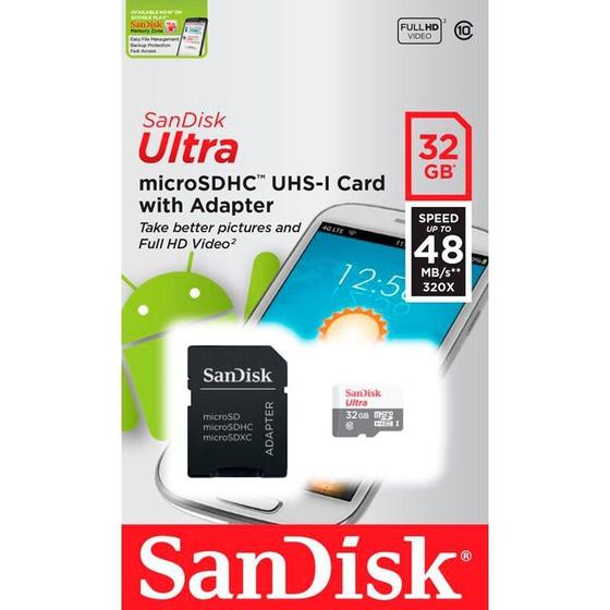 Imagem de Cartão de Memória Micro SD Classe 10 32GB Sandisk Ultra