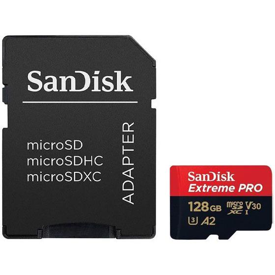 Imagem de Cartao de Memoria Micro SD de 128GB Sandisk Extreme Pro SDSQXCD-128G-GN6MA - Vermelho/Preto