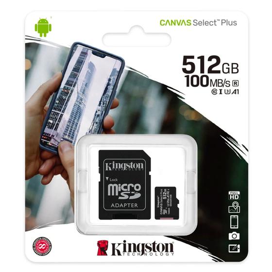 Imagem de Cartao de Memoria Micro SD Kingston C10 512GB / 100MBS - (SDCS2/512GB)