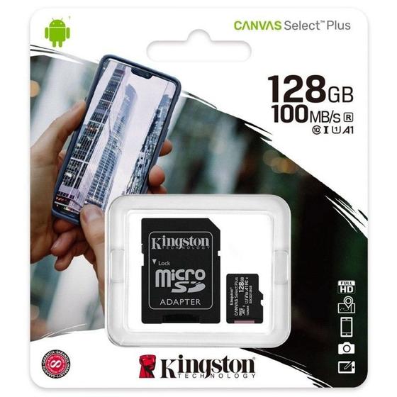Cartão de Memória Micro SD KINGSTON128 GB Ultra SDXC 100 MB/s Menor preço em Cartão de Memória Micro SD KINGSTON128 GB Ultra SDXC 100 MB/s