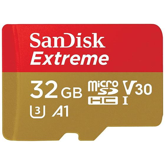 Imagem de Cartão de Memória Micro SD Sandisk Extreme 100-60 MB/s U3 V30 32 GB com Adaptador (SDSQXAF-032G-GN6AA)