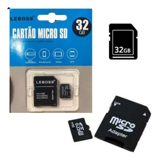 Imagem de Cartão De Memória Microsd 32gb Sdhc Com Adaptador Leboss