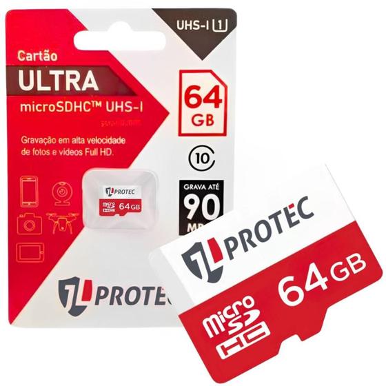 Imagem de Cartão de Memória MicroSDHC UHS-1 64Gb com Gravação 90MB/s de Alta Velocidade para Câmeras CFTV, Smartphones e Drones