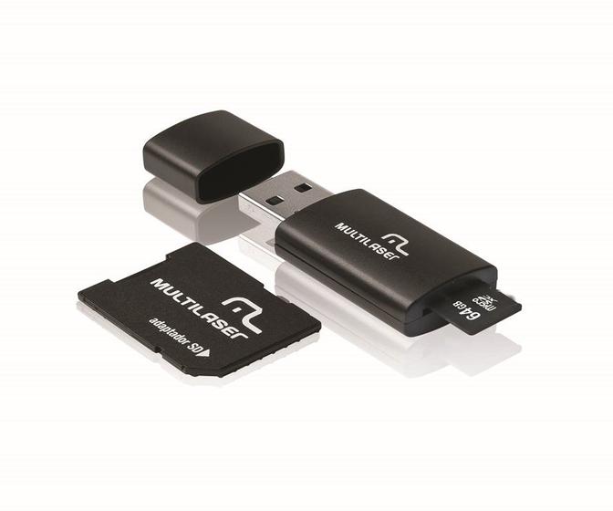 Imagem de Cartão De Memória Multilaser 64gb Classe 10 Kit Adaptador