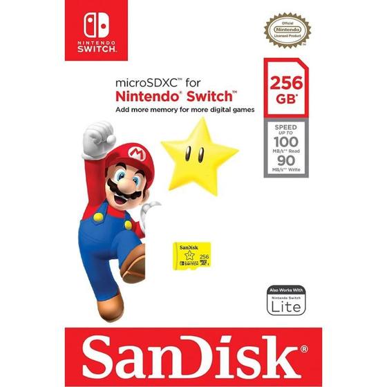 Cartão de Memória Nintendo Switch Sandisk 256gb Menor preço em Cartão de Memória Nintendo Switch Sandisk 256gb