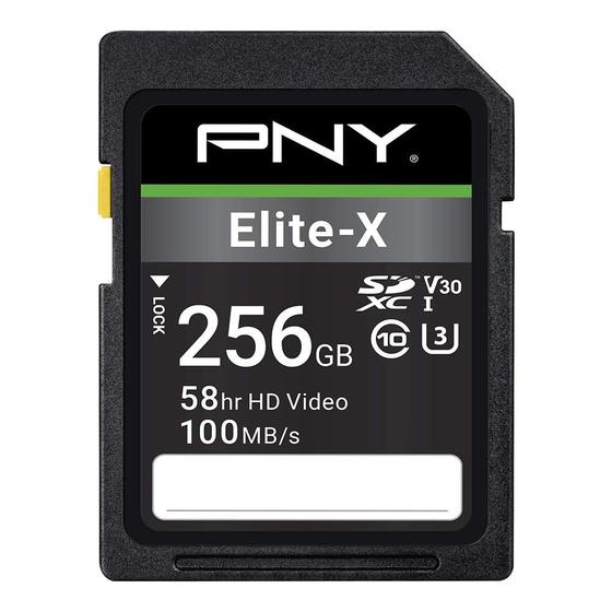 Imagem de Cartão de memória PNY Elite-X 256GB SDXC Class 10 U3 V30 100MB/s