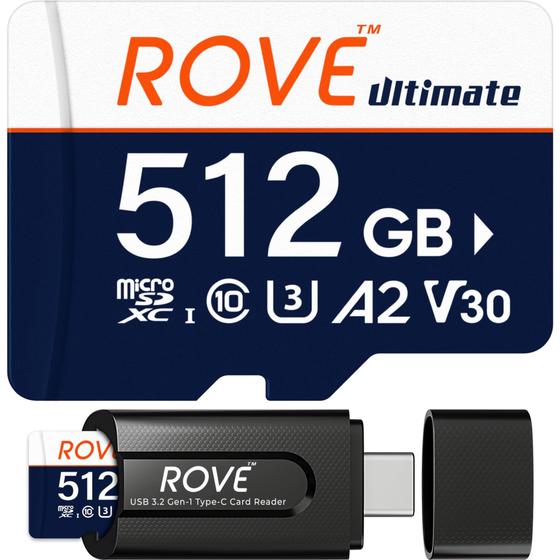 Imagem de Cartão de memória ROVE Ultimate microSDXC 512GB com USB 3.2 Tipo C