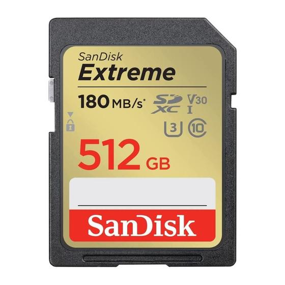 Imagem de Cartão De Memória Sandisk 512Gb Cartão Sd Extreme 180Mbs