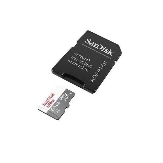 Imagem de Cartao De Memoria Sandisk 64Gb Micro Sd C/ Adap Classe 10 100Mb/S