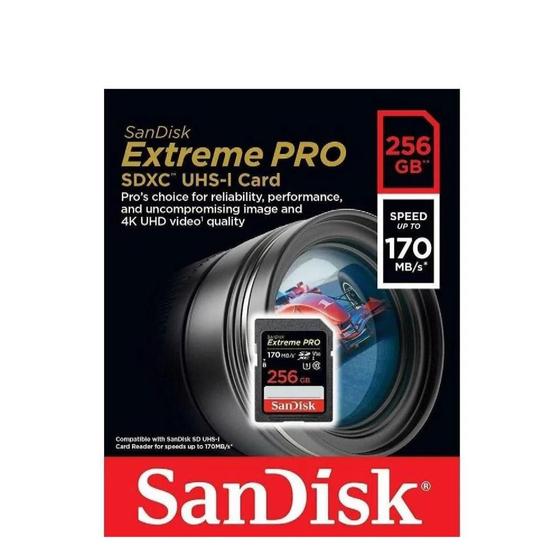 Imagem de Cartao de memoria sandisk extreme pro 256gb 170mb/s - sdsqxcz-256g-gn6ma