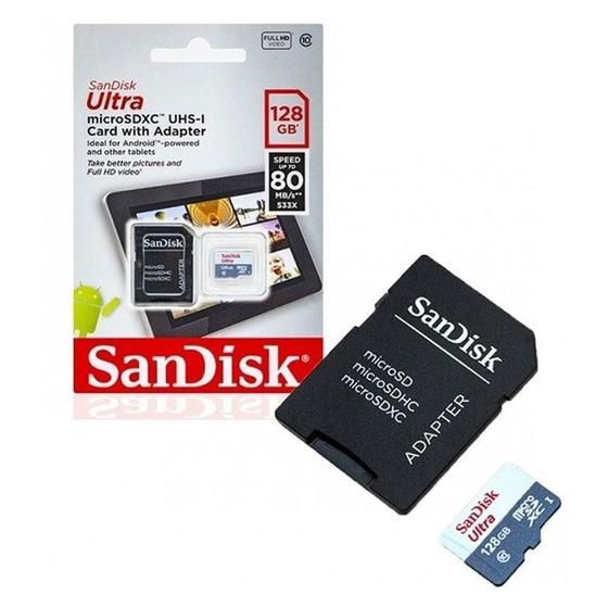 Imagem de Cartão de Memória - Sandisk Micro SD 128GB Ultra
