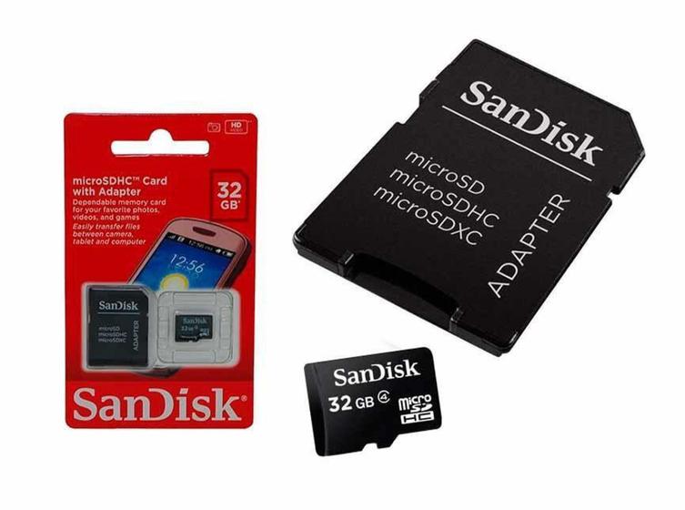 Imagem de Cartao de Memoria Sandisk Micro SD 32GB C/ Adaptador - SDSDQM-032G-B35A