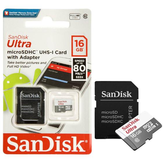 Imagem de Cartão De Memória Sandisk Sd Ultra 16gb Sdsquns-016g-gn3ma