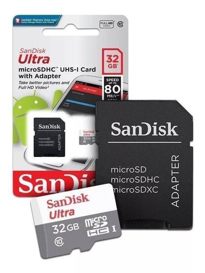 Imagem de Cartão de memória SanDisk SDSQUNS-032G-GN3MA Ultra com adaptador SD 32GB