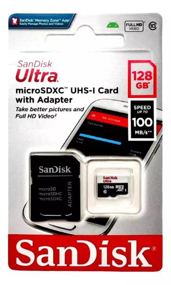 Cartao De Memoria Sandisk Ultra 128GB Microsdc SU03 Menor preço em Cartao De Memoria Sandisk Ultra 128GB Microsdc SU03