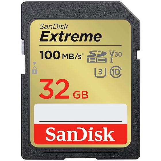 Imagem de Cartao de Memoria SD de 32GB Sandisk Extreme SDSDXVT-032G-Gncin - Preto