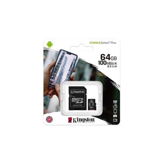 Imagem de Cartao De Memoria Sd Kingston Canvas Select Plus Class 10uhs-i 64gb Micro+adaptador - Sdcs2/64gb