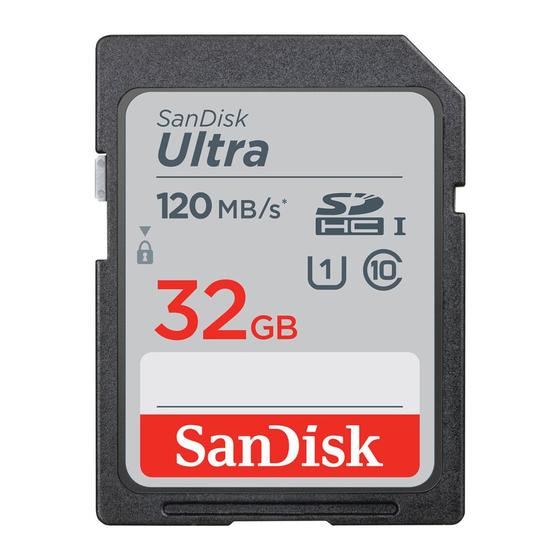 Imagem de Cartão de Memória Sd Sandisk 32gb Ultra 120Mbs Classe c10