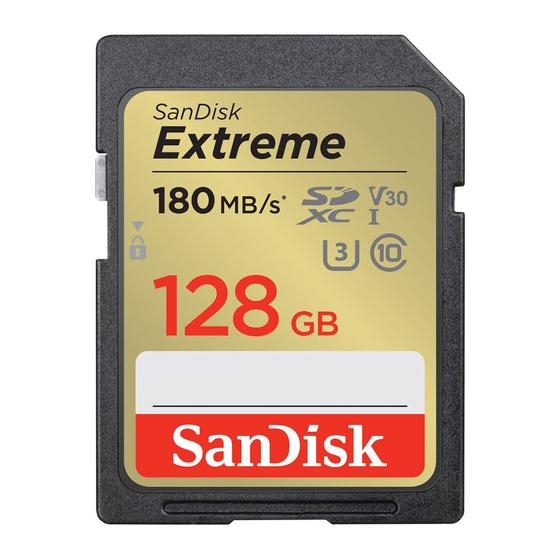 Imagem de Cartão de Memória Sdxc Sandisk 128gb Cartão Sd 180Mbs V30