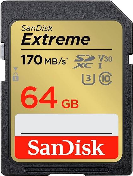 Imagem de Cartão de Memória SDXC Uhs-I Extreme Sandisk 64GB 170MBS