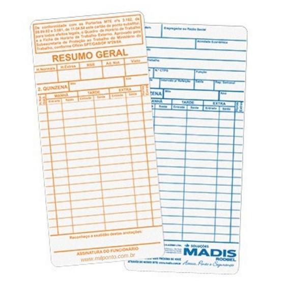 Imagem de Cartão De Ponto Henry Vega Topdata E Keypass Kp10 1000 Unid