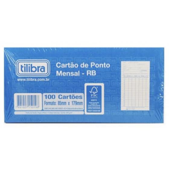 Imagem de Cartão de ponto Mensal RB 100 cartões Tilibra