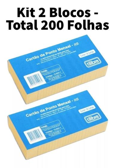 Imagem de Cartão De Ponto Mensal Rb - 100 Folhas - Kit Com 2 Blocos