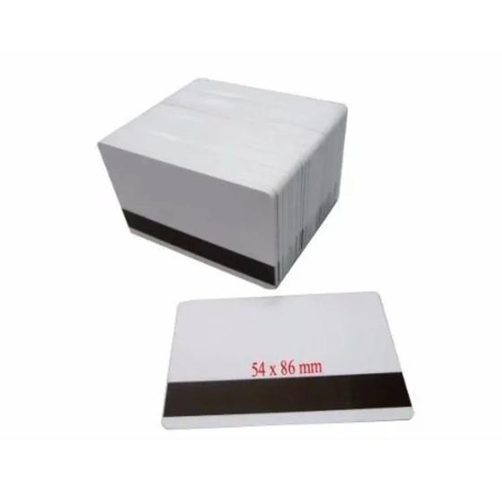 Imagem de Cartão De Pvc Branco P/ Crachá 54 X 86mm Com Tarja 100 Unid