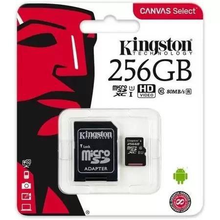 Imagem de Cartao Mem Micro Sd Cap 256Gb 2x1 100mb/s Kingston Sdcs2/256gb