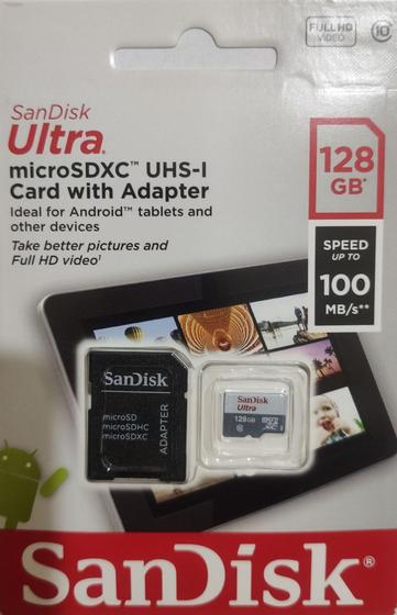 Imagem de Cartão Memória Micro Sd Sandisk 128gb Classe 10 Ultra