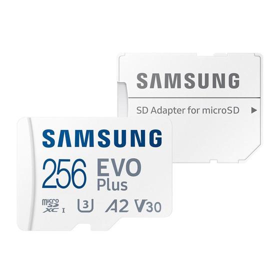 Imagem de Cartão Memória Samsung 256Gb Microsd Evo Plus 130Mbs E Adapt