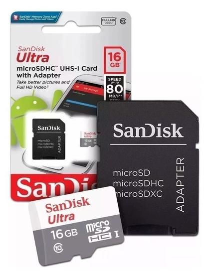 Imagem de Cartao Memoria Sandisk 16GB Micro sd Ultra SDHC