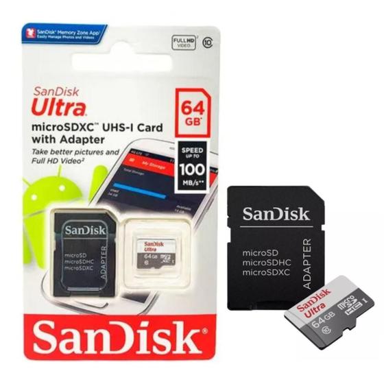 Imagem de Cartao memoria.sd sandisk 64gb ultra microsdhcgarant 3 anos