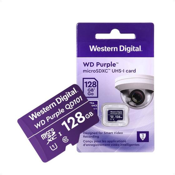 Cartão Micro SD 128GB Intelbras 64TBW Western Digital Purple Cartão