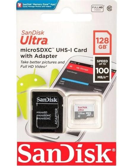 Imagem de Cartão Micro Sd 128gb Ultra Clase 10 MicroSDXC UHS-I 100mb/S