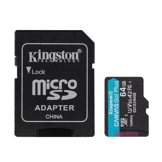 Imagem de Cartão MicroSDXC 64GB Kingston Canvas Go! Plus UHS-I U3 V30 A2 170mb/s
