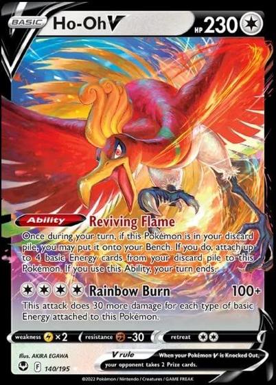 Imagem de Cartão Pokémon Ho-oh V 140/195 Silver Tempest Ultra Rare Holo