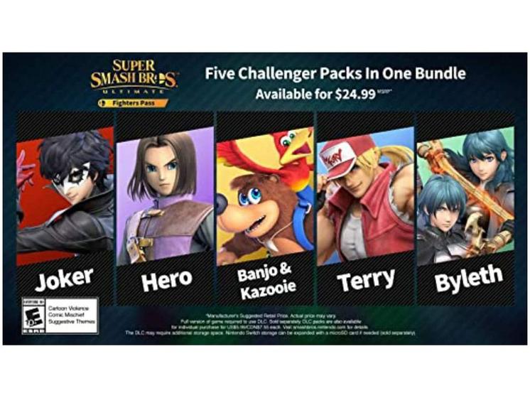 Imagem de Cartão Presente Digital Nintendo R$ 151,00 Super Smash Bros. Ultimate: Fighters Pass