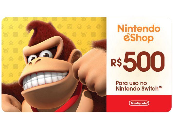 Cartão Presente Digital Nintendo R$500,00 Ecash Brazil Imagem de Cartão Presente Digital Nintendo R$500,00 Ecash Brazil