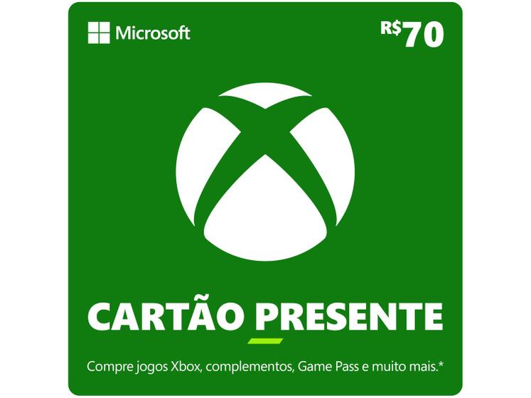 Imagem de Cartão Presente Digital Xbox R$ 70,00 Microsoft