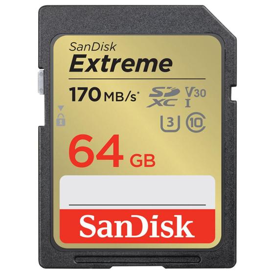 Imagem de Cartão Sandisk Extreme Sdxc 64gb 170mb/s 4k