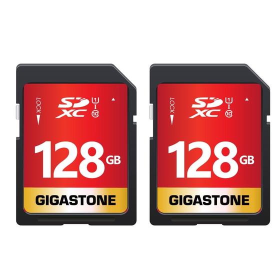 Imagem de Cartão SD Gigastone 128GB UHS-I U1 Classe 10 SDXC, pacote com 2 unidades