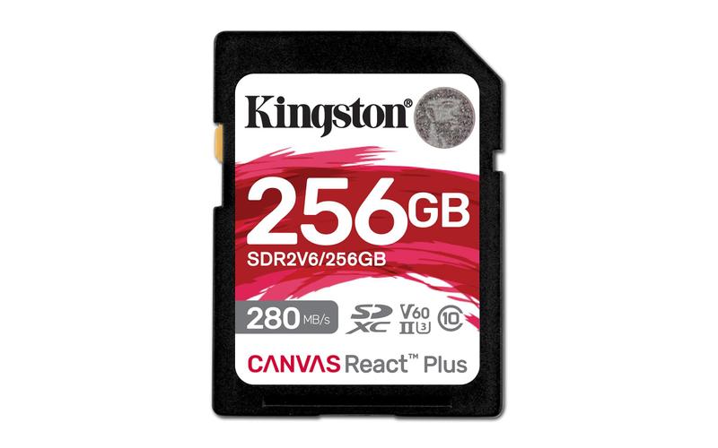 Imagem de Cartão SD Kingston Canvas React Plus 256GB Classe 10 UHS-II U3