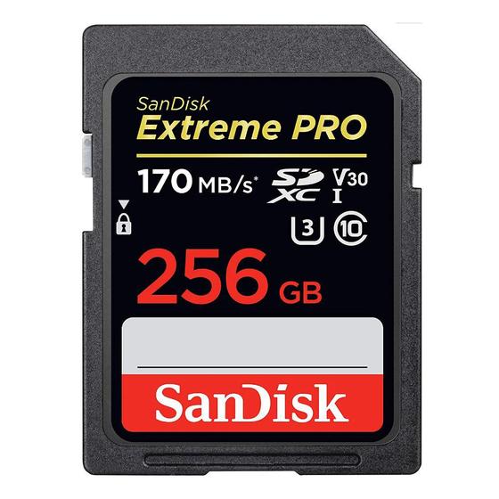 Cartão Sd SanDisk Extreme Pro 256GB 170 MB/s SDXC UHS-I 4k Original CH Menor preço em Cartão Sd SanDisk Extreme Pro 256GB 170 MB/s SDXC UHS-I 4k Original CH