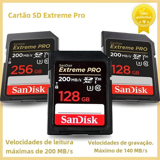 Imagem de Cartão SD SanDisk Extreme PRO - Alta Velocidade U3, V30, UHS-I - 4K UHD