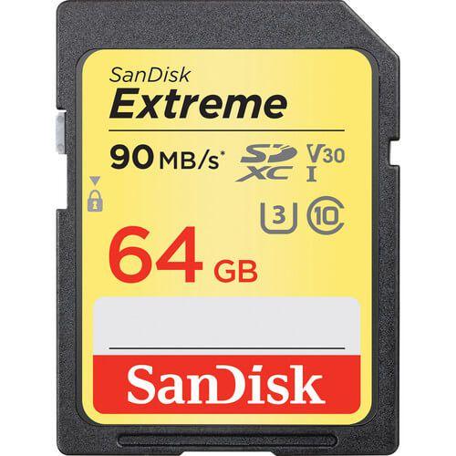 Imagem de Cartão SDXC 64GB 90Mb/s Sandisk Extreme, Classe 10 e 4K
