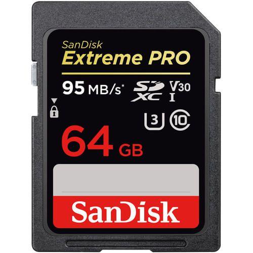 Imagem de Cartão SDXC 64Gb SanDisk Extreme Pro 95MB/s Classe 10 UHS-I U3 4K