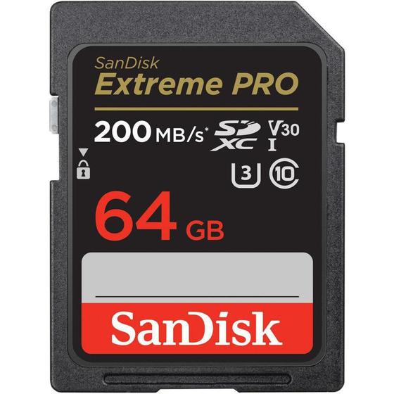 Imagem de Cartão SDXC SanDisk 64Gb Extreme PRO 4K 200Mb/s UHS-I V30 U3