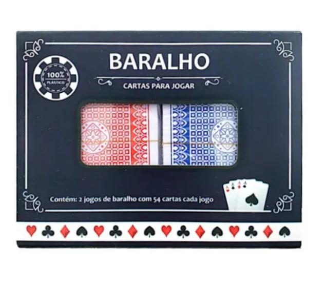 Imagem de Cartas de baralho plastico 2 jogos com 54 cartas